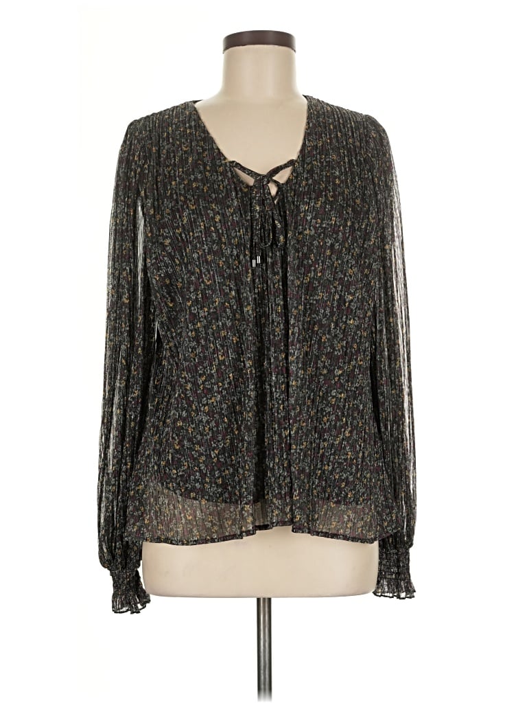 Pre-owned Ramy Brook Long Sleeve Blouse In Gray