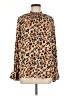 Democracy 100% Polyester Animal Print Brown Long Sleeve Blouse Size M - photo 1