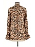 Democracy 100% Polyester Animal Print Brown Long Sleeve Blouse Size M - photo 2