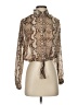 Wild Flower 100% Polyester Animal Print Tan Long Sleeve Blouse Size XS - photo 1
