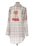 Boho Jane Plaid Ivory 3/4 Sleeve Blouse Size L - photo 2