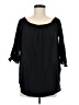 Just Quella 100% Viscose Black 3/4 Sleeve Blouse Size 8 - photo 1