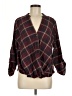 Hyfve Plaid Burgundy 3/4 Sleeve Blouse Size M - photo 1