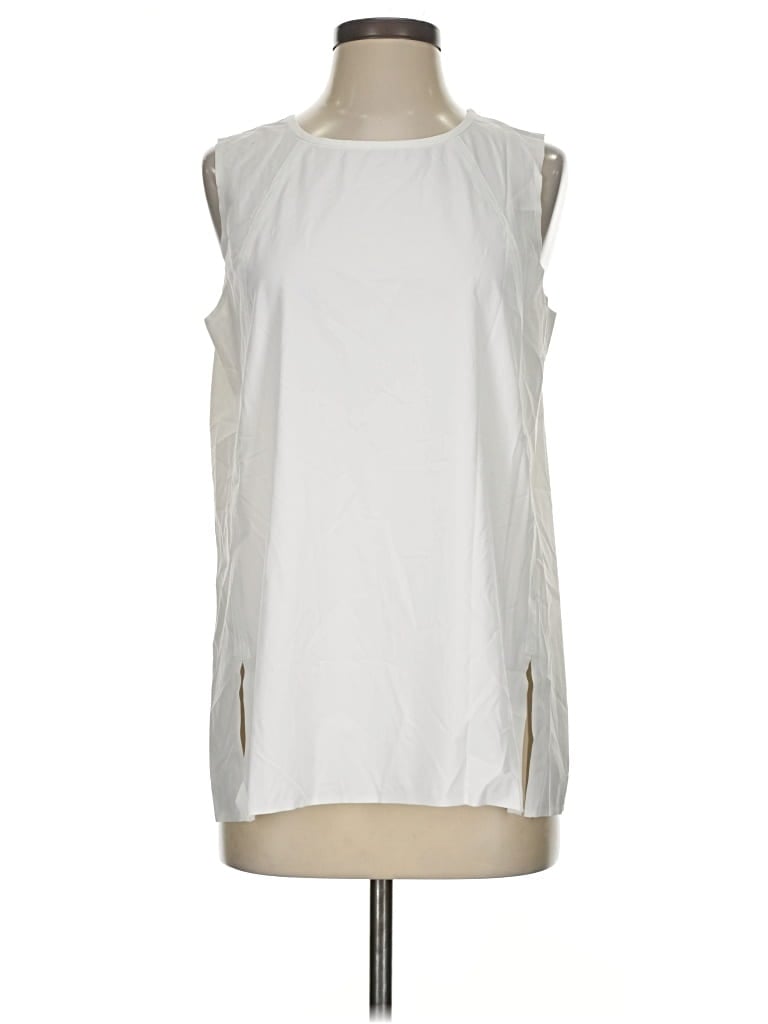 Pre-owned Athleta Sleeveless Blouse In White