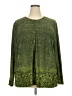 Rafael 100% Polyester Green Long Sleeve Blouse Size 3X - photo 1