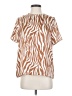 Böhme Animal Print Orange Short Sleeve Blouse Size S - photo 1