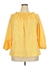 Unbranded 100% Polyester Yellow 3/4 Sleeve Blouse Size 4X - photo 1