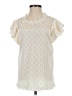 Cupio 100% Cotton Ivory Short Sleeve Blouse Size S - photo 1