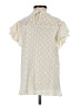 Cupio 100% Cotton Ivory Short Sleeve Blouse Size S - photo 2