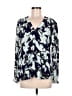 Parker 100% Silk Blue Long Sleeve Silk Top Size M - photo 1