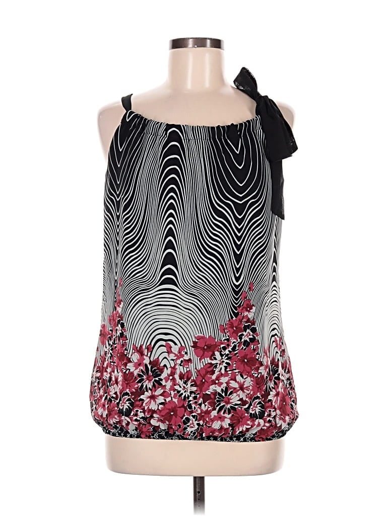 Pre-owned Wrapper Sleeveless Blouse In Black