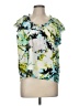Calvin Klein 100% Polyester Green Short Sleeve Blouse Size M - photo 1