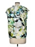 Calvin Klein 100% Polyester Green Short Sleeve Blouse Size M - photo 2