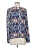 Parker 100% Silk Print Blue Long Sleeve Silk Top Size XS - photo 1