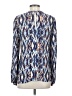 Parker 100% Silk Print Blue Long Sleeve Silk Top Size XS - photo 2