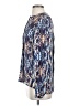 Parker 100% Silk Print Blue Long Sleeve Silk Top Size XS - photo 5
