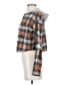 No Comment Plaid Brown Long Sleeve Blouse Size S - photo 5