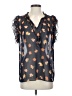 CAbi 100% Polyester Black Short Sleeve Blouse Size S - photo 1