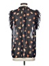 CAbi 100% Polyester Black Short Sleeve Blouse Size S - photo 2