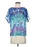 Express 100% Polyester Blue Short Sleeve Blouse Size XS - photo 1