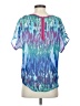 Express 100% Polyester Blue Short Sleeve Blouse Size XS - photo 2