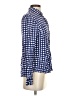Splendid 100% Rayon Checkered-gingham Blue Long Sleeve Blouse Size S - photo 4