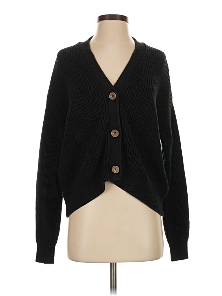Pre-owned Quince Cardigan Sweater In Black