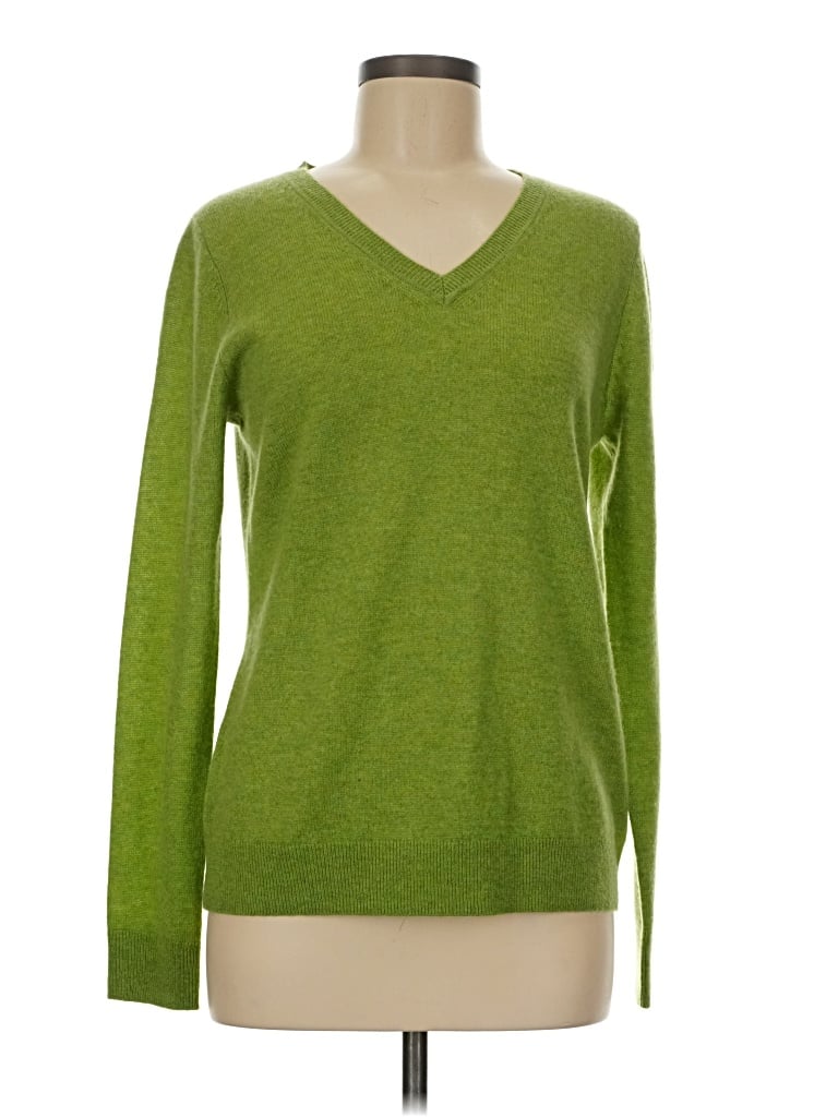 Pre-owned Tahari Cashmere Pullover Sweater In Green