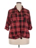 Paper Tee 100% Polyester Plaid Red 3/4 Sleeve Blouse Size 2X - photo 1