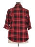 Paper Tee 100% Polyester Plaid Red 3/4 Sleeve Blouse Size 2X - photo 2