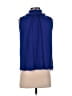 Ann Taylor LOFT 100% Rayon Blue Sleeveless Blouse Size XS - photo 2