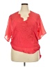 Hope Springs 100% Polyester Orange Short Sleeve Blouse Size XXL - photo 1