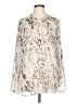 Ann Taylor LOFT 100% Polyester Animal Print Ivory Long Sleeve Blouse Size L - photo 1