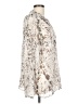 Ann Taylor LOFT 100% Polyester Animal Print Ivory Long Sleeve Blouse Size L - photo 4