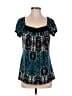 Perseption Concept Teal Short Sleeve Blouse Size XXS (estimated) - photo 1