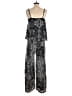 Eight Sixty 100% Polyester Graphic Silver Black Jumpsuit Size S - photo 2