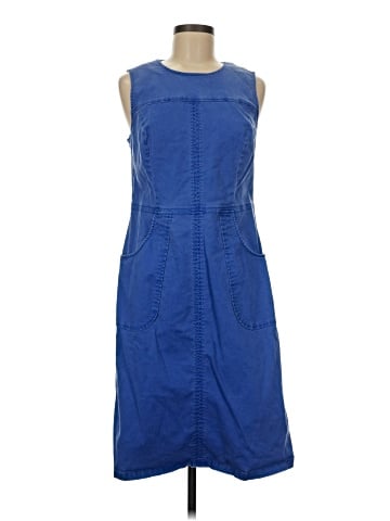 designer denim dress Button Front Denim Flounce Mini Dress