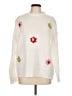 Unbranded 100% Polyester Floral White Pullover Sweater Size L - photo 1