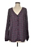 Just Fab Blue Long Sleeve Blouse Size M - photo 1
