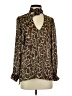 Zara Animal Print Brown Long Sleeve Blouse Size S - photo 1