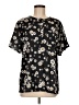 Unbranded Floral Black Short Sleeve Blouse Size M - photo 1