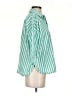 Joyspun Stripes Green 3/4 Sleeve Button-Down Shirt Size S - photo 4