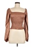 Assorted Brands 100% Polyester Brown Long Sleeve Blouse Size M - photo 1