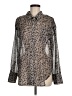Mystree 100% Polyester Animal Print Silver Long Sleeve Blouse Size M - photo 1