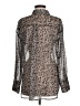 Mystree 100% Polyester Animal Print Silver Long Sleeve Blouse Size M - photo 2