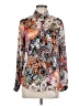 Unbranded 100% Polyester Print Orange Long Sleeve Blouse Size M - photo 1