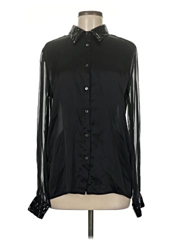 MY TRIBE Long Sleeve Silk Top (view 1)