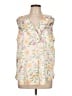 Cabernet 100% Polyester Floral Ivory Sleeveless Blouse Size L - photo 1