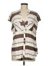 Torrid 100% Rayon Stripes Brown Short Sleeve Blouse Size Med Plus (00) - photo 1