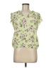 Rose + Olive 100% Rayon Green Short Sleeve Blouse Size M - photo 1